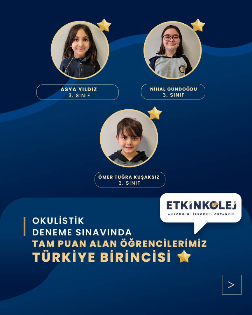 Etkin Kolej | Okulistik Deneme Sınavında Tam Puan Alan Öğrencilerimiz Türkiye Birincisi