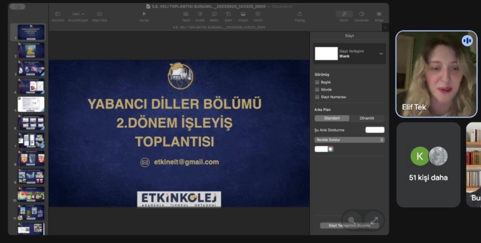 Etkin Kolej | Dil Bölümü Onlıne Bilgilendirme Toplantısı Gerçekleştirildi!