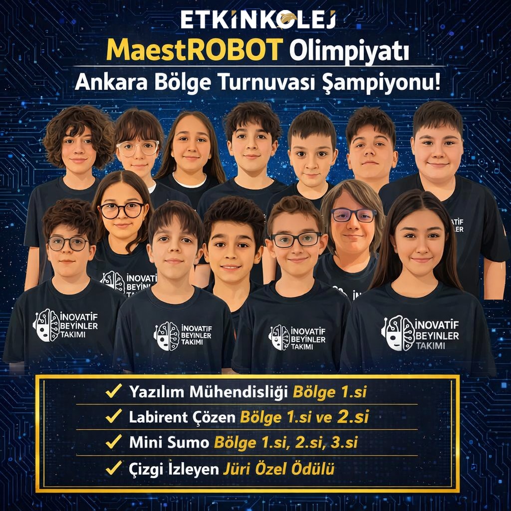 Etkin Kolej | Etkin Kolej Maestrobot Olimpiyatı Ankara Bölge Turnuvası Şampiyonu Oldu